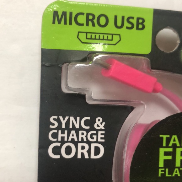 Glow In The Dark Pink Micro USB Charging Cord NWT - Picture 2 of 9